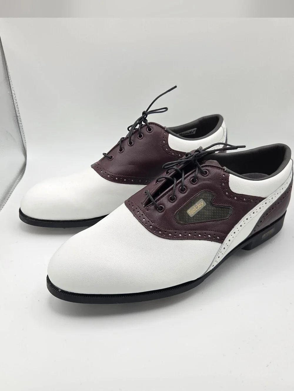 FootJoy White and Burgundy Men's Golf Oxfords
